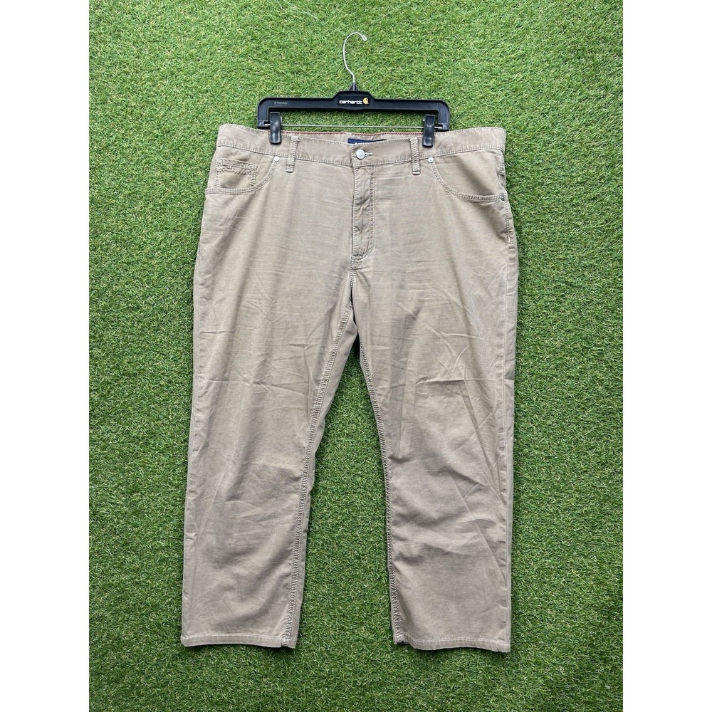 Alberto Pants Mens 42 Khaki Modern Fit Cooler3xdry Beige Casual Stretch 42x25